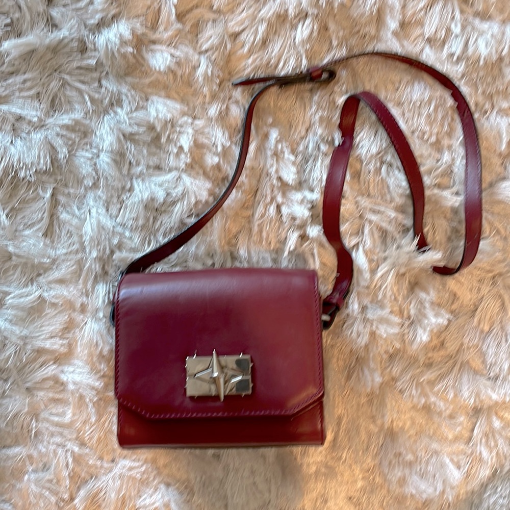 IRO leather burgundy small crossbody handbag